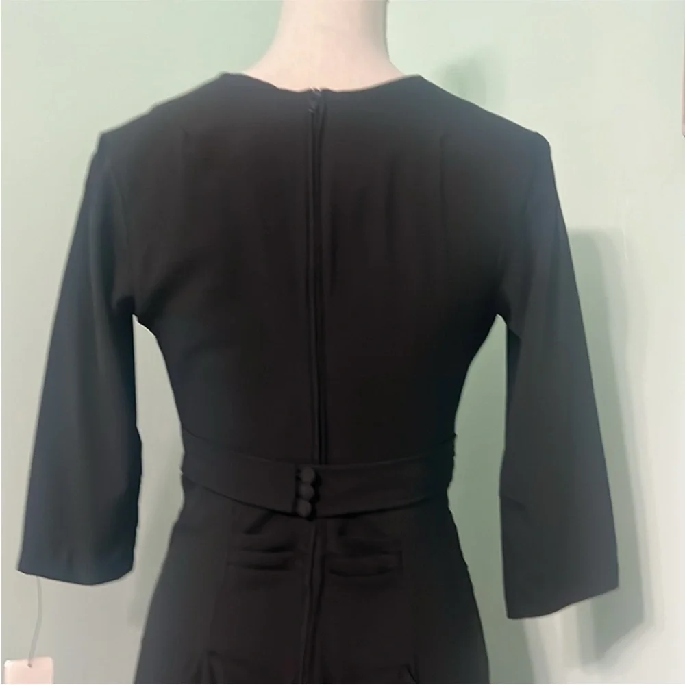 π Stop Staring pinup vintage retro Elegant Black Dress with Bow Detail - Picture 9 of 13